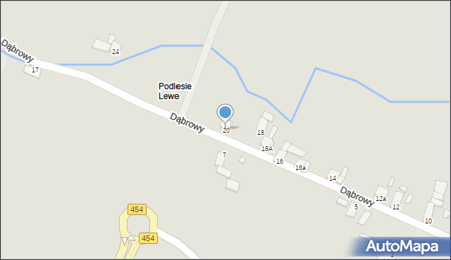 Opole, Dąbrowy, 20, mapa Opola