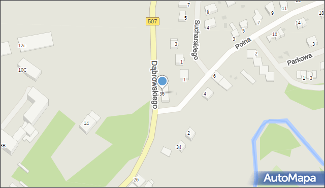 Orneta, Dąbrowskiego, 36, mapa Orneta