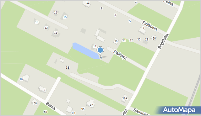 Ostrów Mazowiecka, Daliowa, 9, mapa Ostrów Mazowiecka