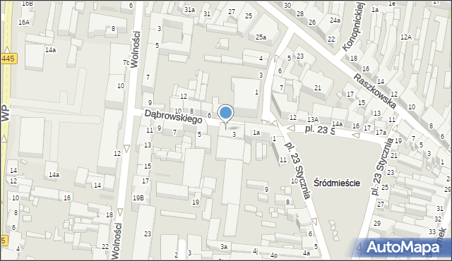 Ostrów Wielkopolski, Dąbrowskiego Henryka, gen., 3a, mapa Ostrów Wielkopolski