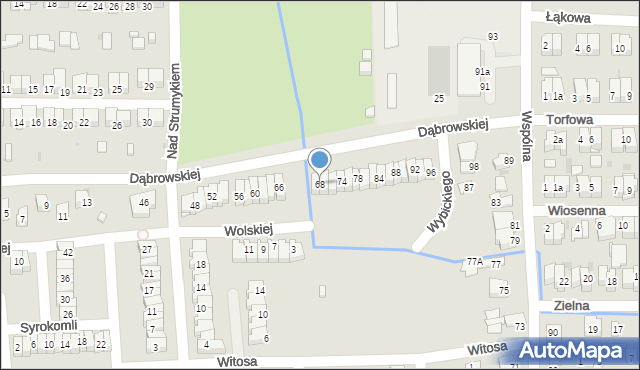 Ostrowiec Świętokrzyski, Dąbrowskiej Marii, 68, mapa Ostrowiec Świętokrzyski