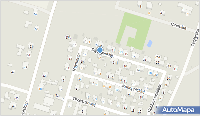 Ostrzeszów, Dąbrowskiej Marii, 2, mapa Ostrzeszów