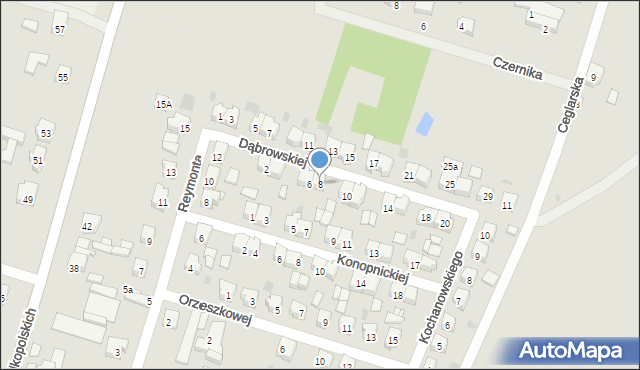 Ostrzeszów, Dąbrowskiej Marii, 8, mapa Ostrzeszów