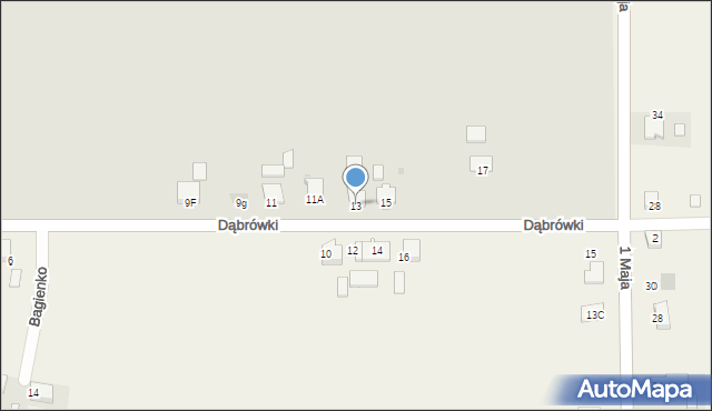 Oświęcim, Dąbrówki, 13, mapa Oświęcimia