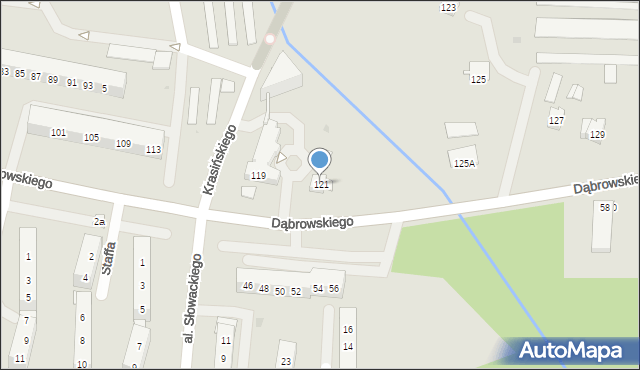 Oświęcim, Dąbrowskiego Jarosława, gen., 121, mapa Oświęcimia