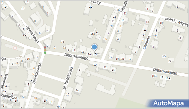 Oświęcim, Dąbrowskiego Jarosława, gen., 15, mapa Oświęcimia