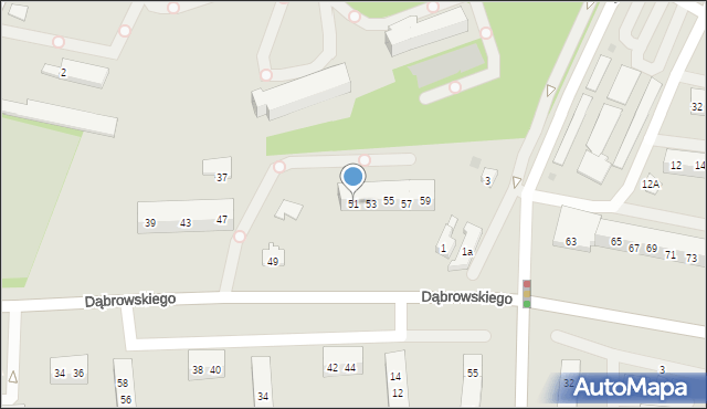 Oświęcim, Dąbrowskiego Jarosława, gen., 51, mapa Oświęcimia