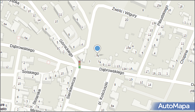 Oświęcim, Dąbrowskiego Jarosława, gen., 7b, mapa Oświęcimia