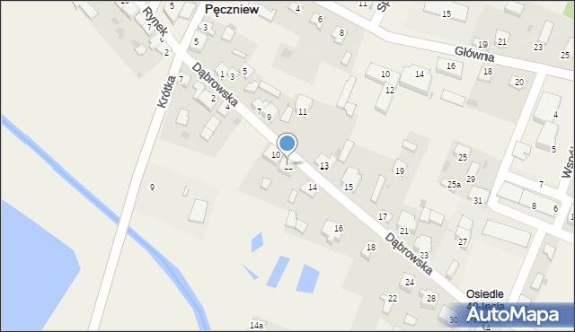 Pęczniew, Dąbrowska, 12, mapa Pęczniew