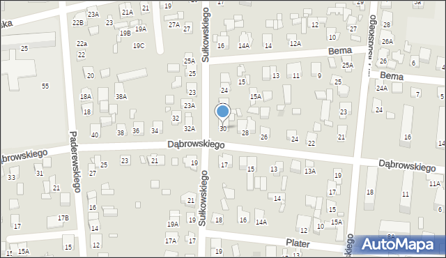 Piastów, Dąbrowskiego Jarosława, gen., 30, mapa Piastów