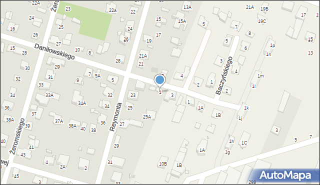 Piastów, Daniłowskiego Gustawa, 1, mapa Piastów