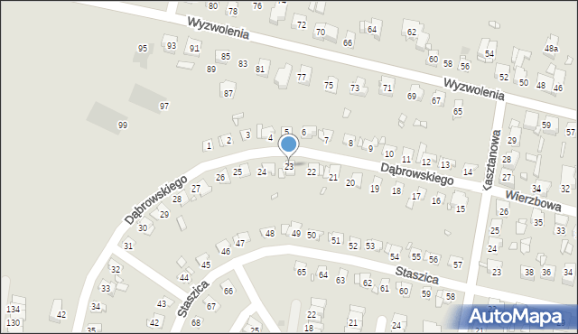 Piekary Śląskie, Dąbrowskiego Jarosława, gen., 23, mapa Piekary Śląskie