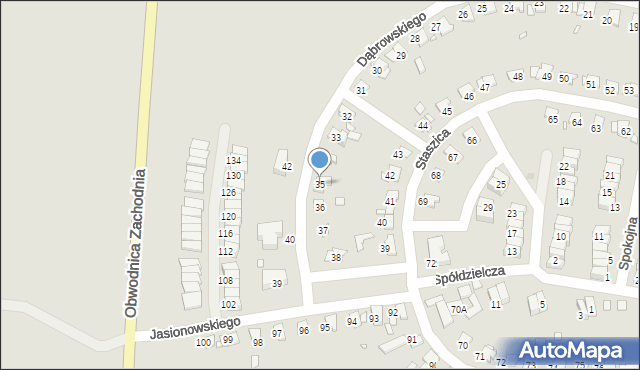 Piekary Śląskie, Dąbrowskiego Jarosława, gen., 35, mapa Piekary Śląskie