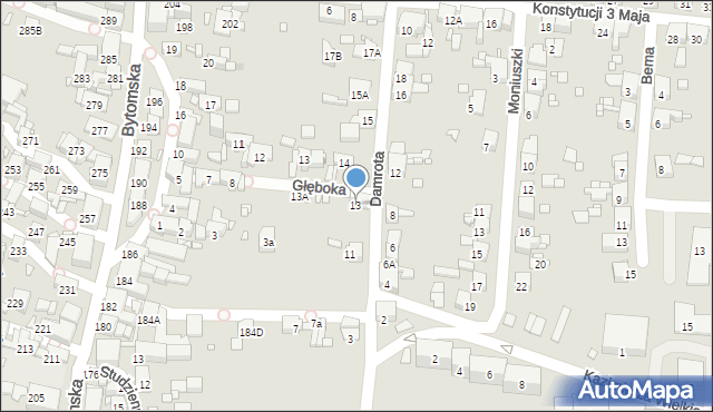 Piekary Śląskie, Damrota Konstantego, 13, mapa Piekary Śląskie