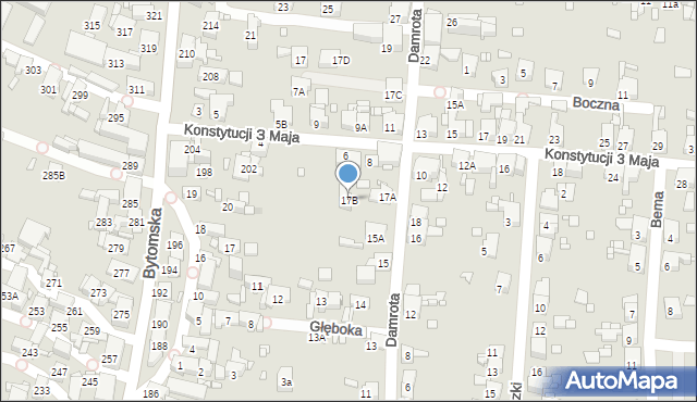 Piekary Śląskie, Damrota Konstantego, 17B, mapa Piekary Śląskie