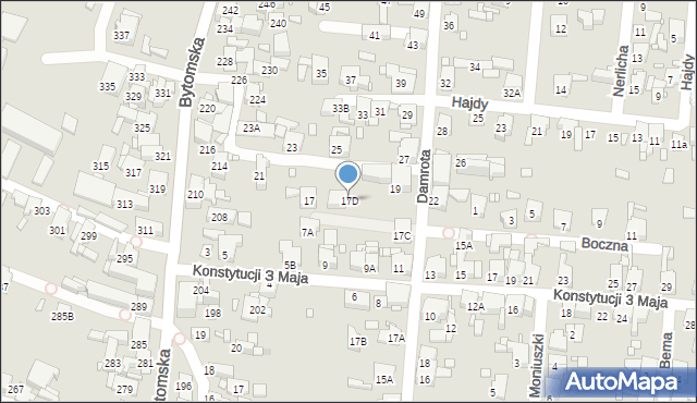 Piekary Śląskie, Damrota Konstantego, 17D, mapa Piekary Śląskie