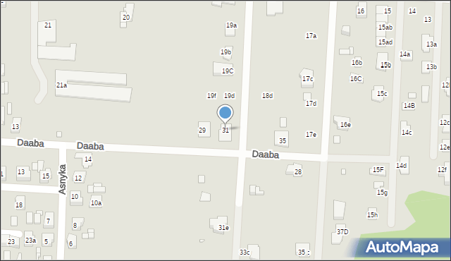 Piekary Śląskie, Daaba Janusza, 31, mapa Piekary Śląskie
