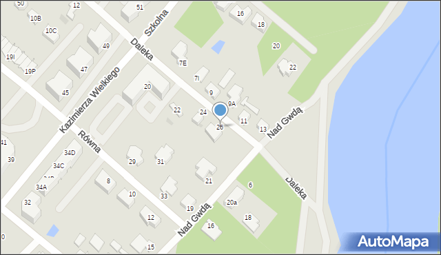 Piła, Daleka, 26, mapa Piły