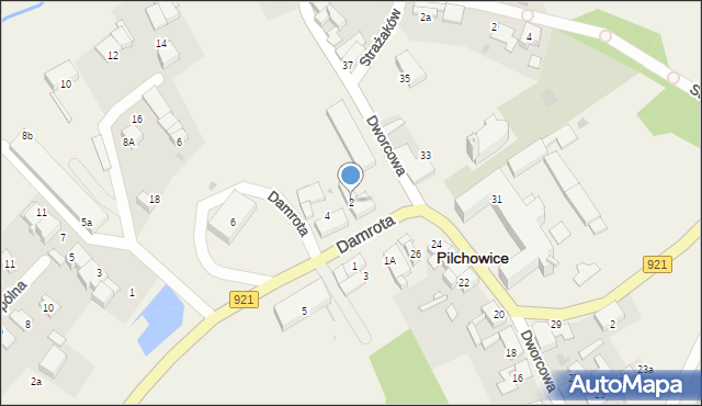 Pilchowice, Damrota, 2, mapa Pilchowice