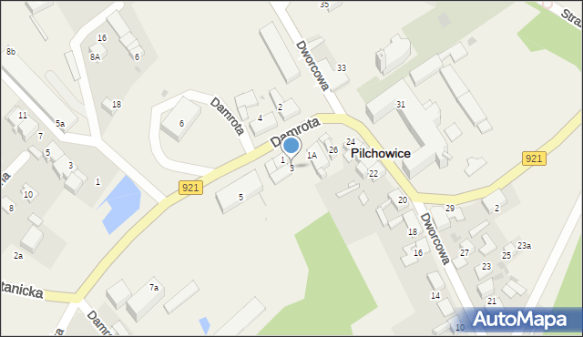 Pilchowice, Damrota, 3, mapa Pilchowice
