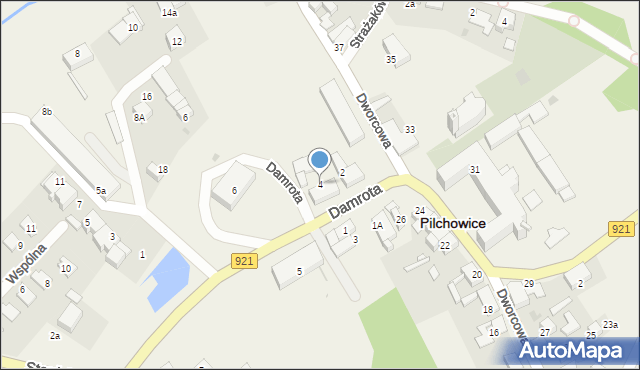 Pilchowice, Damrota, 4, mapa Pilchowice