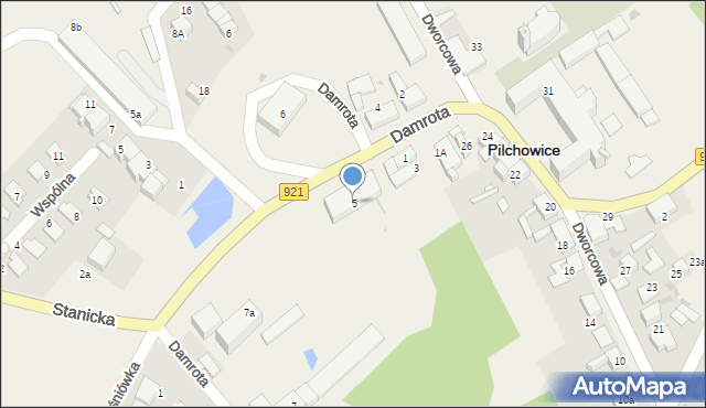 Pilchowice, Damrota, 5, mapa Pilchowice