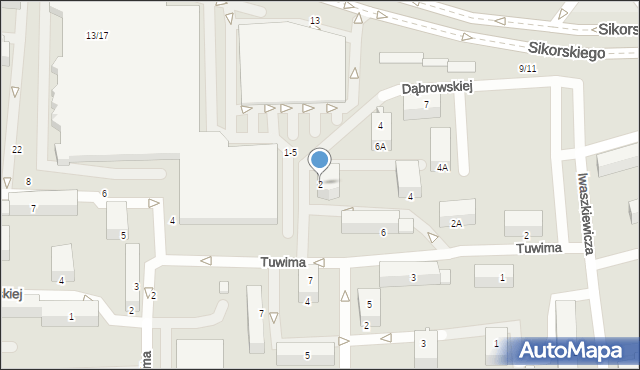 Piotrków Trybunalski, Dąbrowskiej Marii, 2, mapa Piotrków Trybunalski