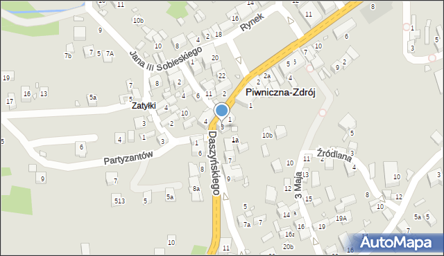 Piwniczna-Zdrój, Daszyńskiego Jana, 3, mapa Piwniczna-Zdrój