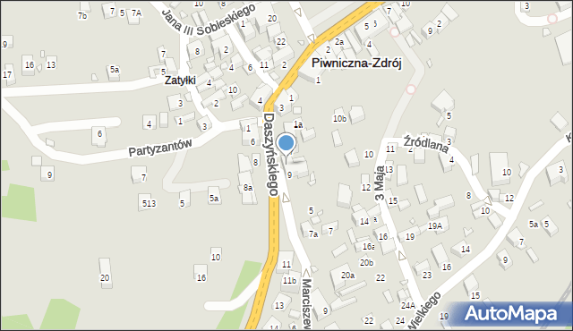 Piwniczna-Zdrój, Daszyńskiego Jana, 9a, mapa Piwniczna-Zdrój