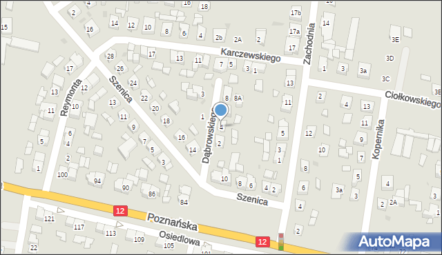 Pleszew, Dąbrowskiego, 4, mapa Pleszew