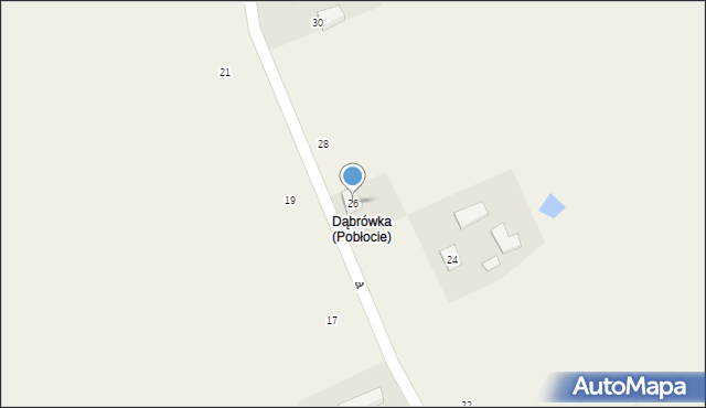 Pobłocie, Dąbrówka, 26, mapa Pobłocie