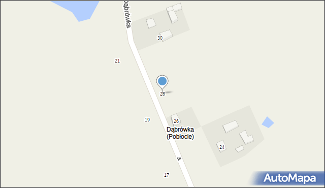 Pobłocie, Dąbrówka, 28, mapa Pobłocie