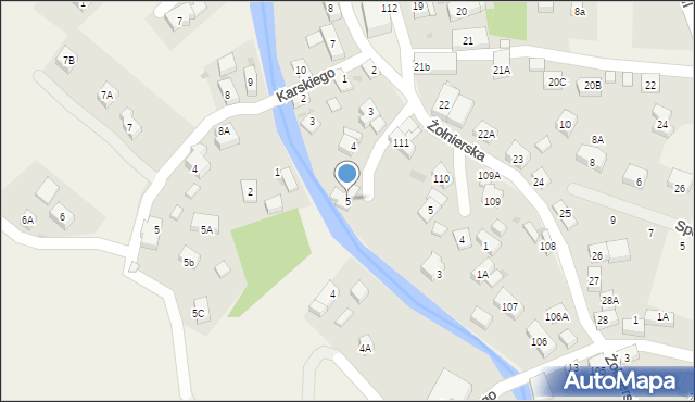 Podgórzyn, Daszyńskiego, 5, mapa Podgórzyn