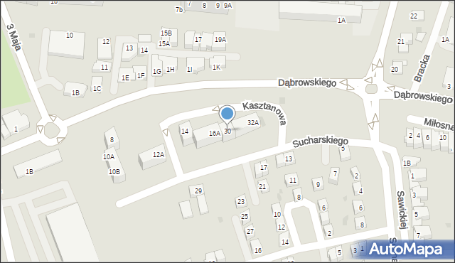 Polkowice, Dąbrowskiego Henryka, gen., 30, mapa Polkowice