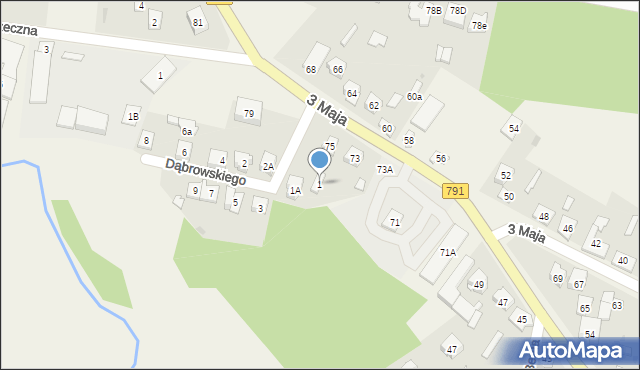 Poraj, Dąbrowskiego, 1, mapa Poraj