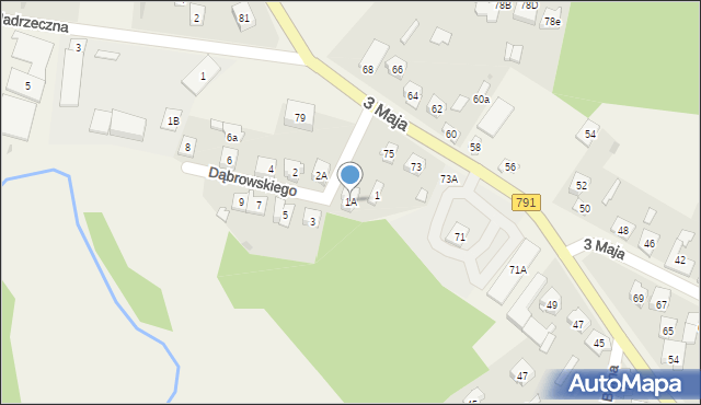 Poraj, Dąbrowskiego, 1A, mapa Poraj