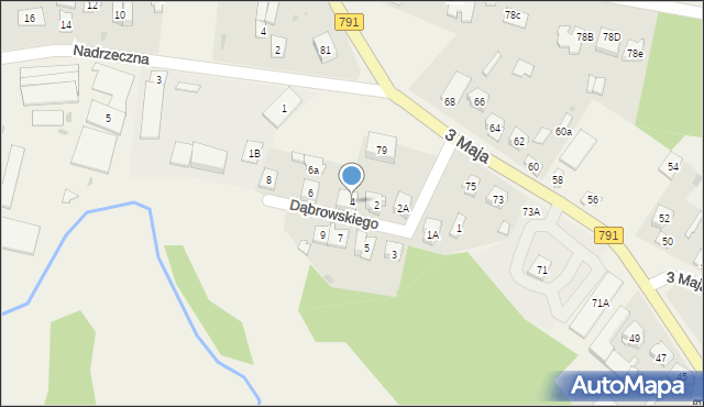 Poraj, Dąbrowskiego, 4, mapa Poraj