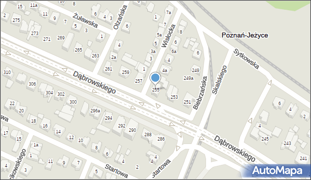 Poznań, Dąbrowskiego Henryka, gen., 255, mapa Poznania