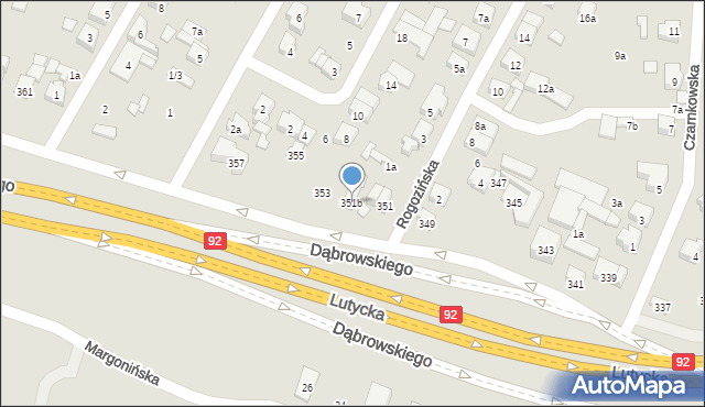 Poznań, Dąbrowskiego Henryka, gen., 351b, mapa Poznania