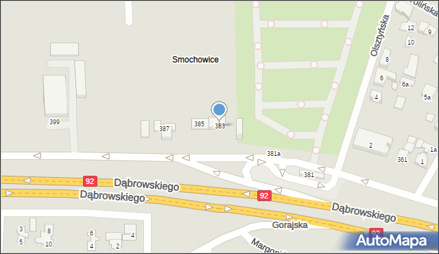 Poznań, Dąbrowskiego Henryka, gen., 383, mapa Poznania