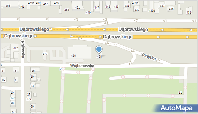 Poznań, Dąbrowskiego Henryka, gen., 458, mapa Poznania