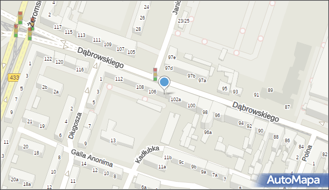 Poznań, Dąbrowskiego Henryka, gen., 104, mapa Poznania