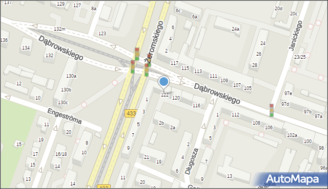 Poznań, Dąbrowskiego Henryka, gen., 122, mapa Poznania