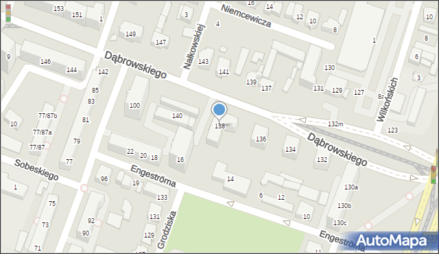 Poznań, Dąbrowskiego Henryka, gen., 138, mapa Poznania
