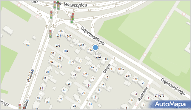 Poznań, Dąbrowskiego Henryka, gen., 192a, mapa Poznania