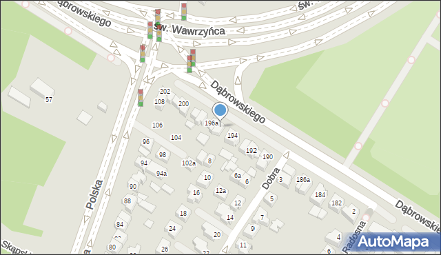 Poznań, Dąbrowskiego Henryka, gen., 196, mapa Poznania