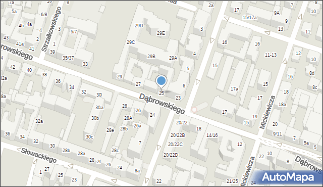 Poznań, Dąbrowskiego Henryka, gen., 25, mapa Poznania