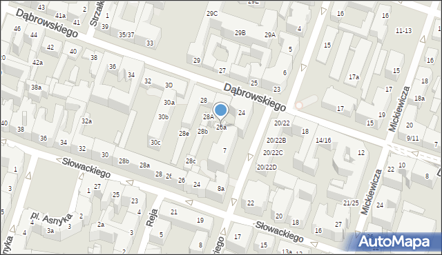 Poznań, Dąbrowskiego Henryka, gen., 26a, mapa Poznania