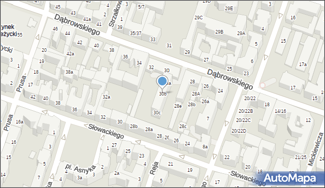 Poznań, Dąbrowskiego Henryka, gen., 30b, mapa Poznania