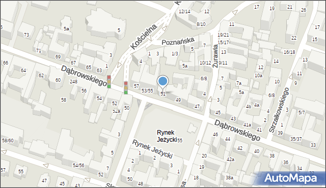 Poznań, Dąbrowskiego Henryka, gen., 51, mapa Poznania